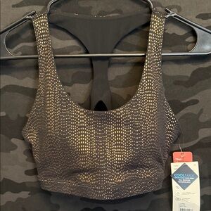 MPG Black Sports Bra with Gold Dot Accents